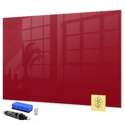 Magnetic dry erase board Red board for notes and photos