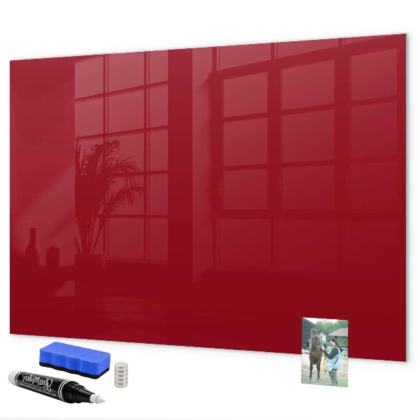 Magnetic dry erase board Red board for notes and photos
