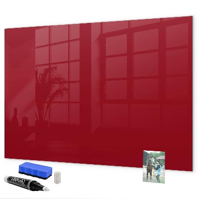 Magnetic dry erase board Red board for notes and photos