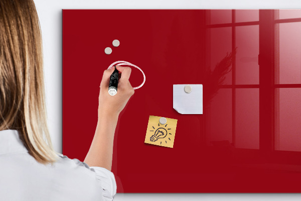 Magnetic dry erase board Red board for notes and photos