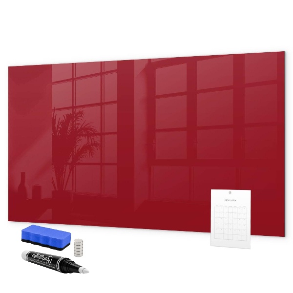 Magnetic dry erase board Red board for notes and photos
