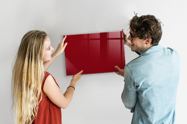 Magnetic dry erase board Red board for notes and photos