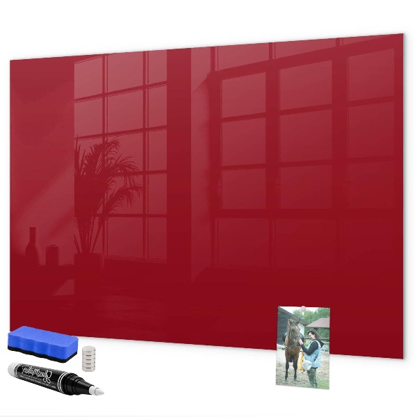 Magnetic dry erase board Red board for notes and photos