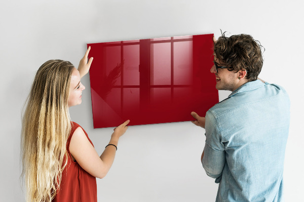 Magnetic dry erase board Red board for notes and photos