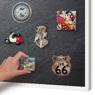 Decorative magnet board with a white frame Gray texture