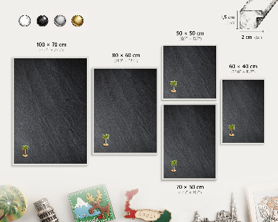 Decorative magnet board with a white frame Gray texture