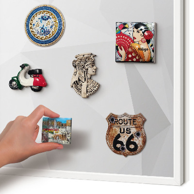 Decorative magnet board with a white frame White geometry