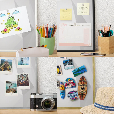 Decorative magnet board with a white frame White geometry
