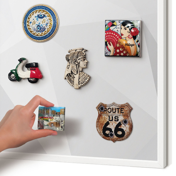 Decorative magnet board with a white frame White geometry