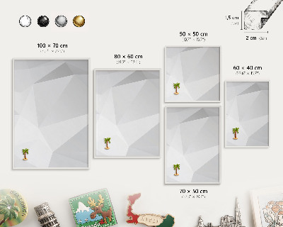 Decorative magnet board with a white frame White geometry