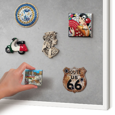 Magnetic board for travel magnets in a white frame Silver fog