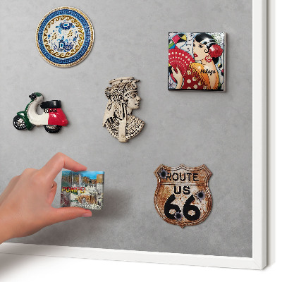 Magnetic board for travel magnets in a white frame Silver fog