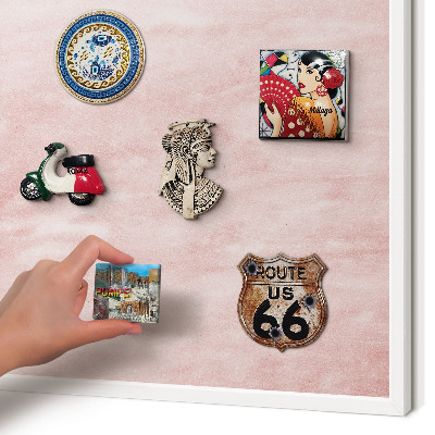 Decorative magnet board with a white frame Pink texture