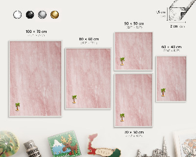 Decorative magnet board with a white frame Pink texture