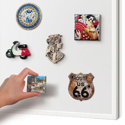 Magnetic board for travel magnets in a white frame Pure white