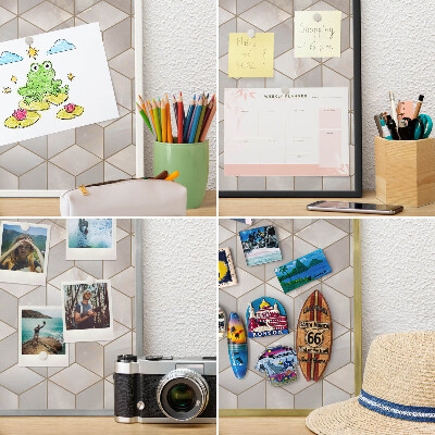 Magnetic board for travel magnets in a white frame Cubic background