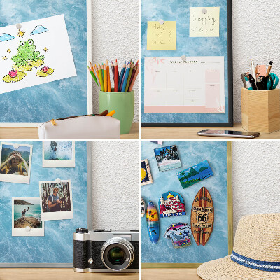 Decorative magnet board with a white frame Ocean waves