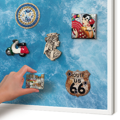 Decorative magnet board with a white frame Ocean waves