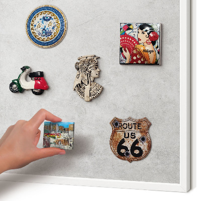 Magnetic board for travel magnets in a white frame Gray elegance