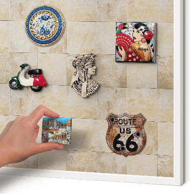 Decorative magnet board with a white frame Neutral elegance