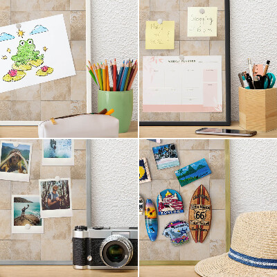 Decorative magnet board with a white frame Neutral elegance