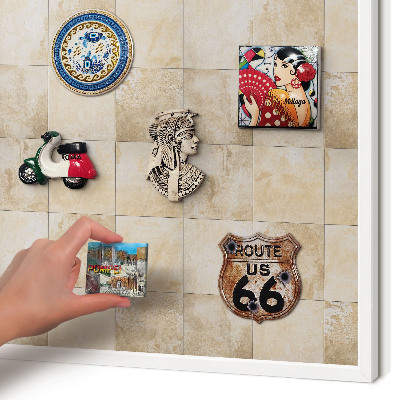 Decorative magnet board with a white frame Neutral elegance