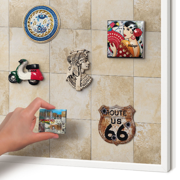 Decorative magnet board with a white frame Neutral elegance