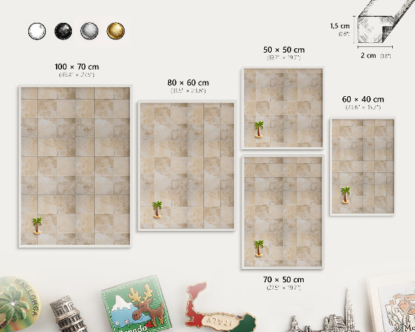 Decorative magnet board with a white frame Neutral elegance