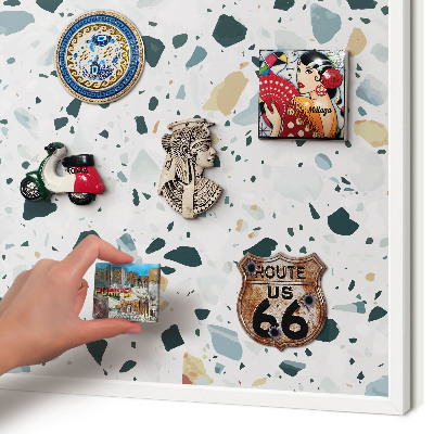 Magnetic board for travel magnets in a white frame Dynamic patterns