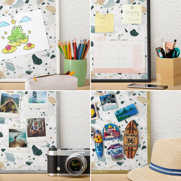 Magnetic board for travel magnets in a white frame Dynamic patterns