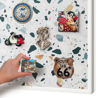 Magnetic board for travel magnets in a white frame Dynamic patterns