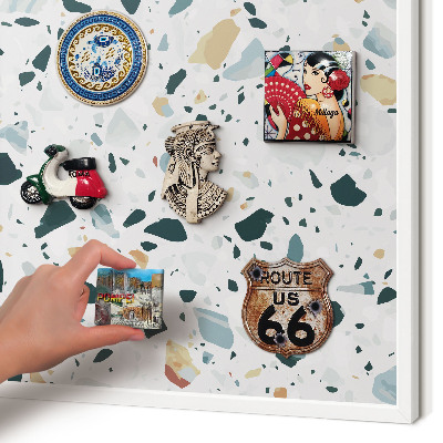 Magnetic board for travel magnets in a white frame Dynamic patterns