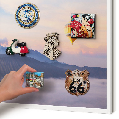 Magnetic board for travel magnets in a white frame Sky Journey