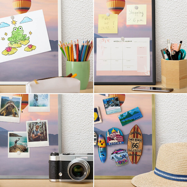 Magnetic board for travel magnets in a white frame Sky Journey