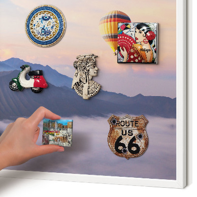 Magnetic board for travel magnets in a white frame Sky Journey