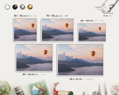 Magnetic board for travel magnets in a white frame Sky Journey