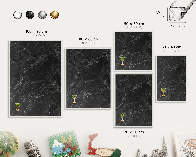 Decorative magnet board with a white frame Marble elegance