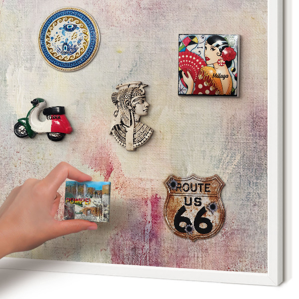 Decorative magnet board with a white frame Pastel abstraction