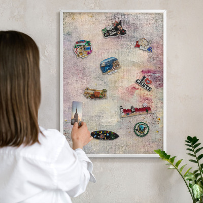 Decorative magnet board with a white frame Pastel abstraction