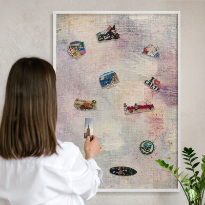 Decorative magnet board with a white frame Pastel abstraction