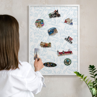 Decorative magnet board with a white frame Light theme