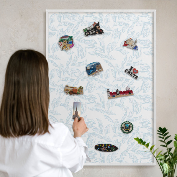 Decorative magnet board with a white frame Light theme
