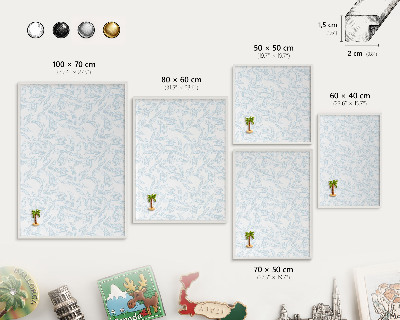 Decorative magnet board with a white frame Light theme
