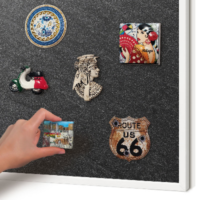 Decorative magnet board with a white frame Black texture