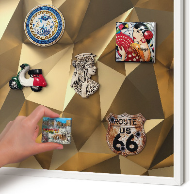 Decorative magnet board with a white frame Warm geometry