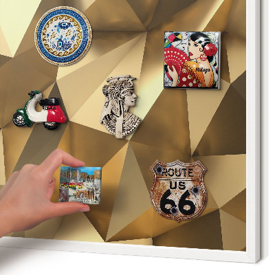 Decorative magnet board with a white frame Warm geometry