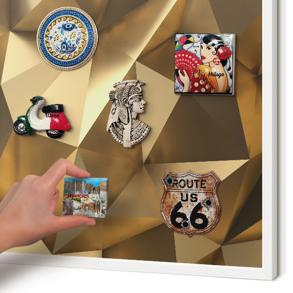 Decorative magnet board with a white frame Warm geometry