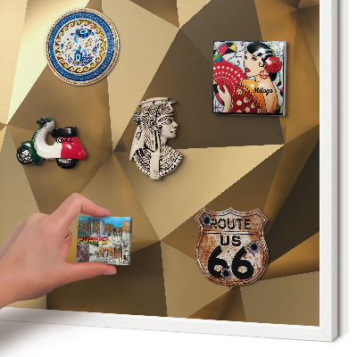 Decorative magnet board with a white frame Warm geometry