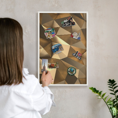 Decorative magnet board with a white frame Warm geometry