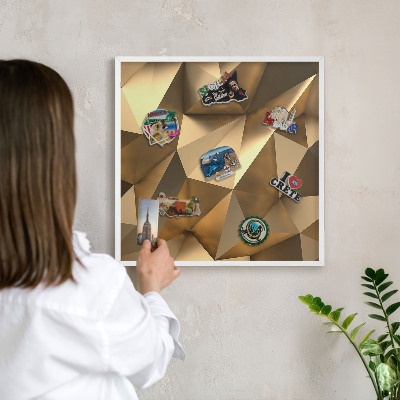 Decorative magnet board with a white frame Warm geometry